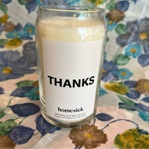 New Homesick “Thanks” Natural Soy Candle- Cucumber, Lemon & Patchouli Scent